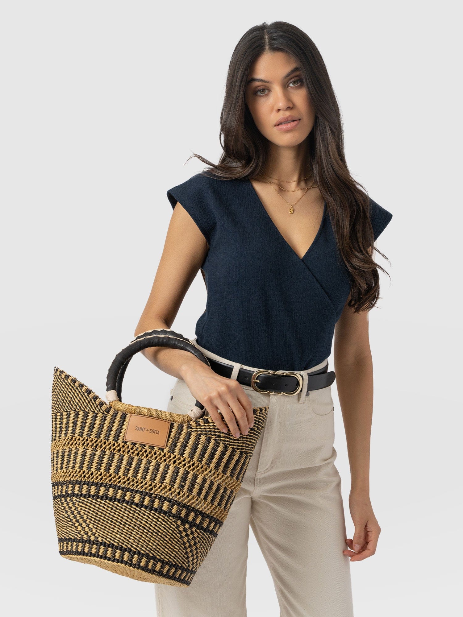 Indie Market Basket Bag - Navy